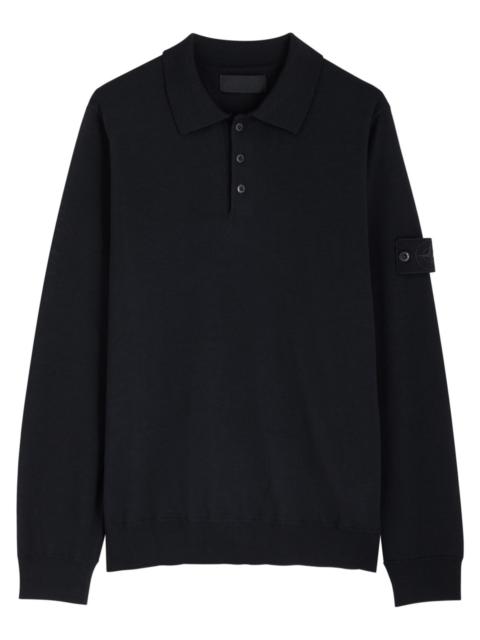 Stone Island Badge Wool Polo Shirt