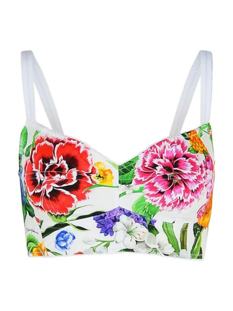 Dolce & Gabbana White Cotton Blend Top