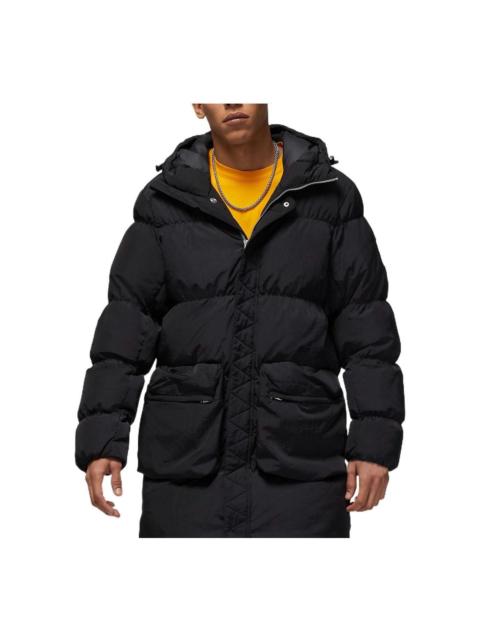 Jordan Air Jordan Logo Zipper Mid-Length Down Jacket 'Black' DQ7347-010