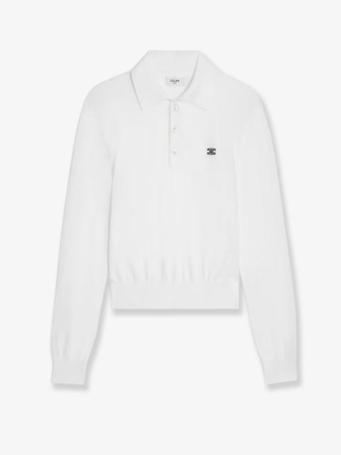 CELINE Celine Cotton Polo Shirt White Women