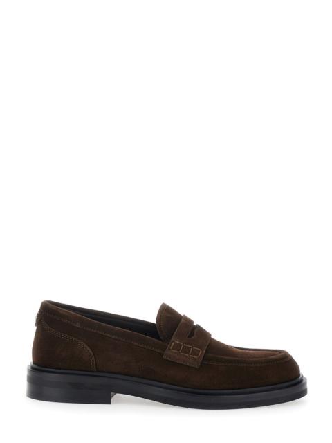 Dolce & Gabbana Dolce & Gabbana Women Brown Loafers With Logo Plate On The Back In  Suede For Women
