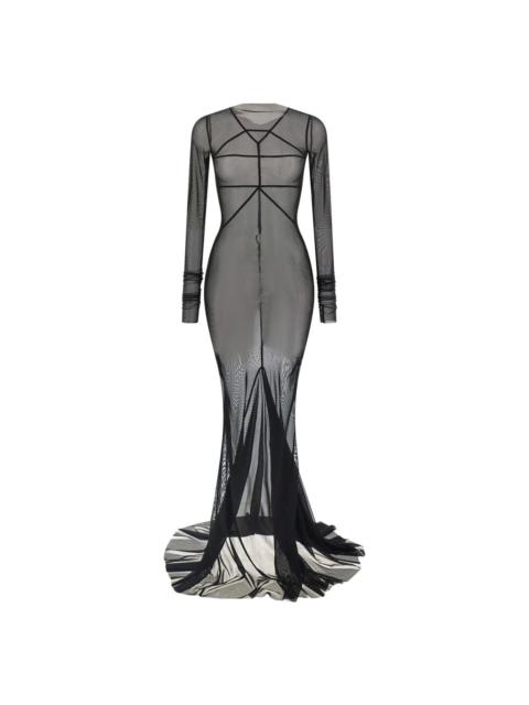 Rick Owens RICK OWENS Temple Black Tulle Nylon Dress New & Authentic (W