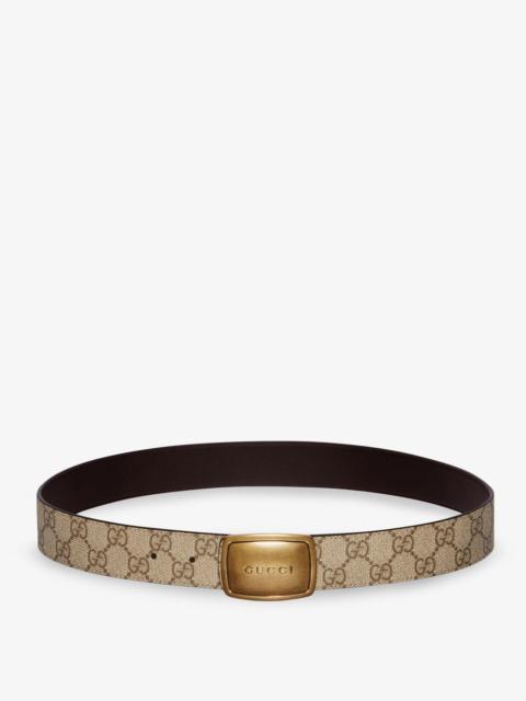 GUCCI Gucci GG Coated Canvas Belt Beige