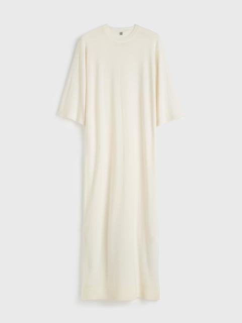 TOTEME Merino knit tee dress ecru