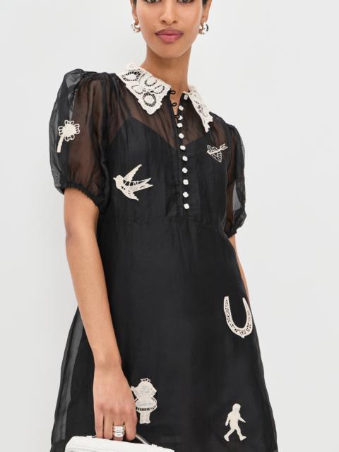 Sea Ellison Puff Sleeve Silk Mini Dress