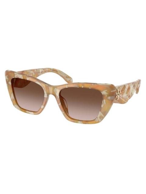 TORY BURCH Tory Burch Kira Brown Gradient Cat Eye Ladies Sunglasses TY7216U 194913 52