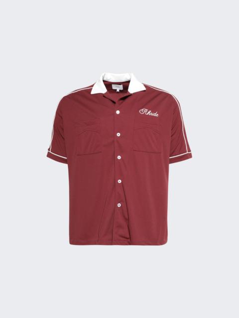 Rhude Mont-blanc Bowling Shirt Maroon And White