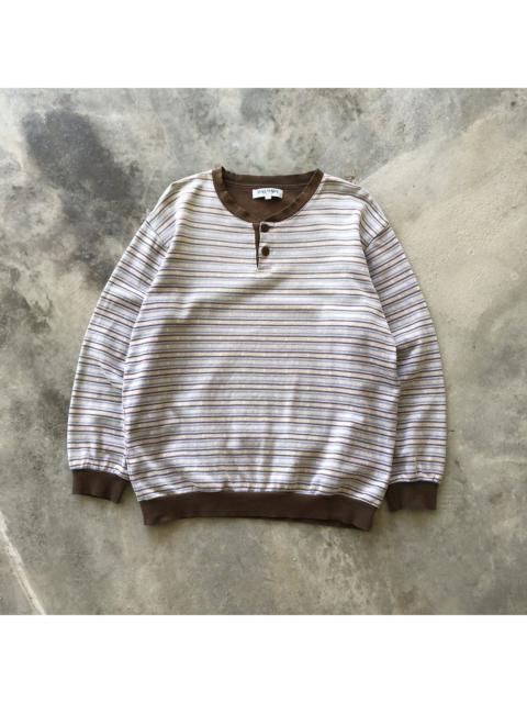 BALMAIN Paris Stripe Button Sweatshirt