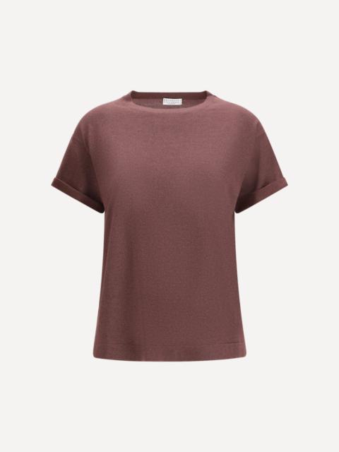 Brunello Cucinelli cashmere glitter T-shirt