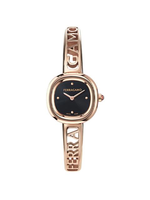 FERRAGAMO Ferragamo Iconic Jewel Bangle Quartz Black Dial Ladies Watch SFAB00224