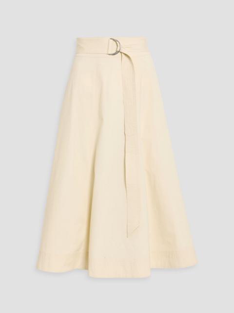 VERONICA BEARD Facia belted cotton-blend poplin midi skirt
