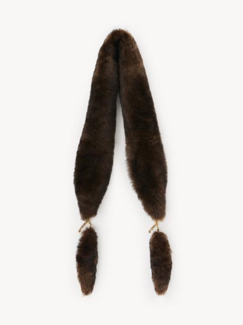Chloé THE CHLOÉ CHAIN TAILS SCARF IN SHEARLING
