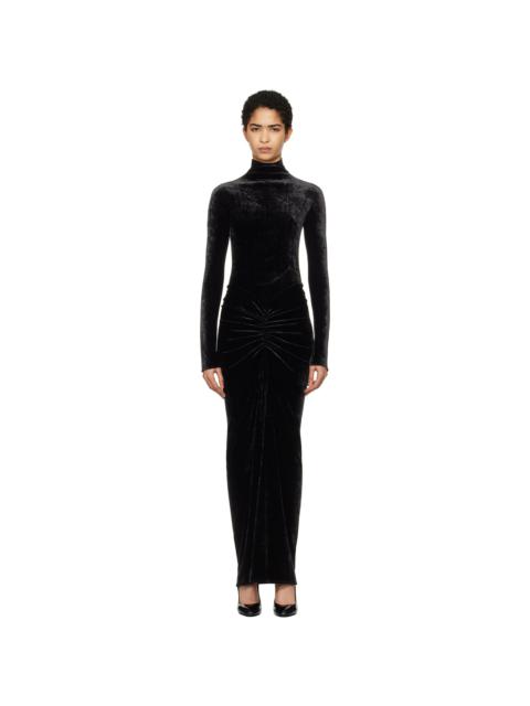 Alaïa Black Draped Maxi Dress
