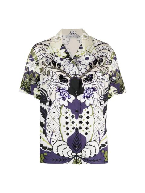 Valentino Valentino Garavani Arazzo-Print Sequined Shirt