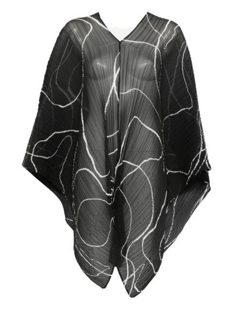 Pleats Please Issey Miyake Pleats Please Issey Miyake Women Pleated Printed Stole