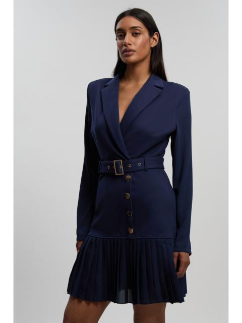 KAREN MILLEN Jersey And Georgette Mix Pleat Mini Dress