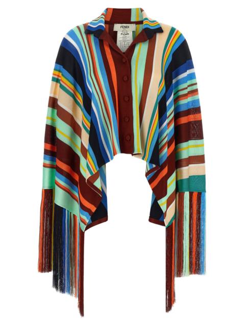 FENDI Fendi Women Striped Poncho With Fringes