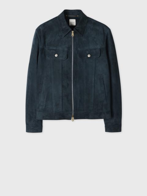 Paul Smith Dark Teal Suede Trucker Jacket