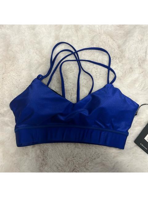 K-DEER Hi-Luxe Polished Criss Cross Sports Bra in Bright Royal Blue