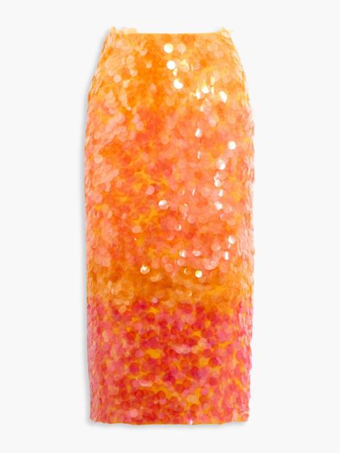 CAROLINA HERRERA Sequined crepe midi skirt