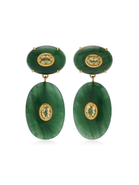 LIZZIE FORTUNATO Dorothy Jade And Quartz Earrings green