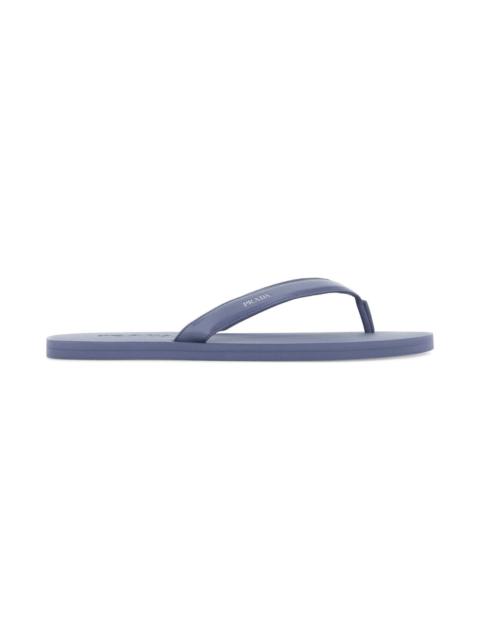 Prada Cerulean Blue Leather Thong Slippers