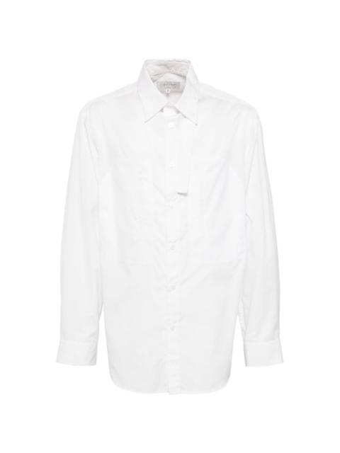 chain-stitch string-collar shirt