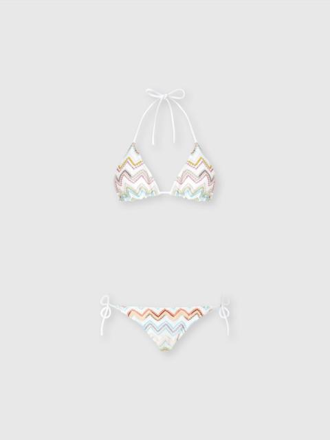 Missoni Triangle bikini with 3D lamé zig zag
