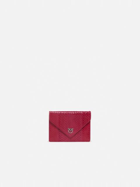 PINKO PINKO GALLERIA SMALL POUCH IN SHINY REPTILE SKIN