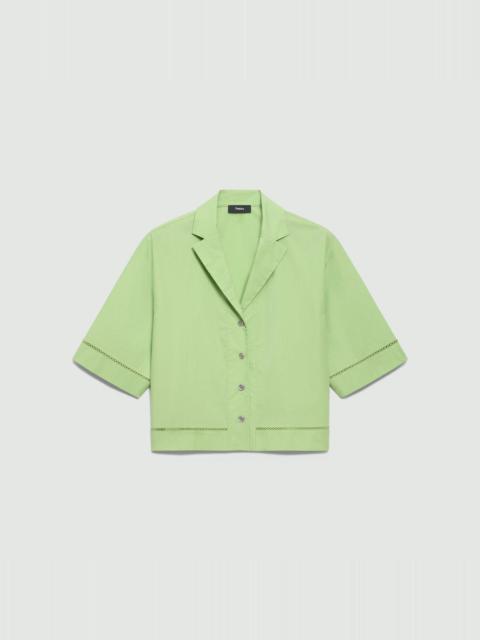 Theory Boxy Camp Shirt in City Poplin