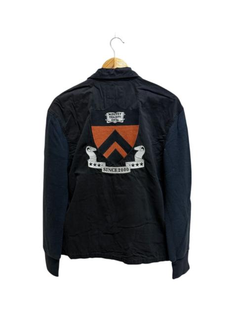 MOUSSY VINTAGE Moussy shirt jacket mixed material with tiger embroidered