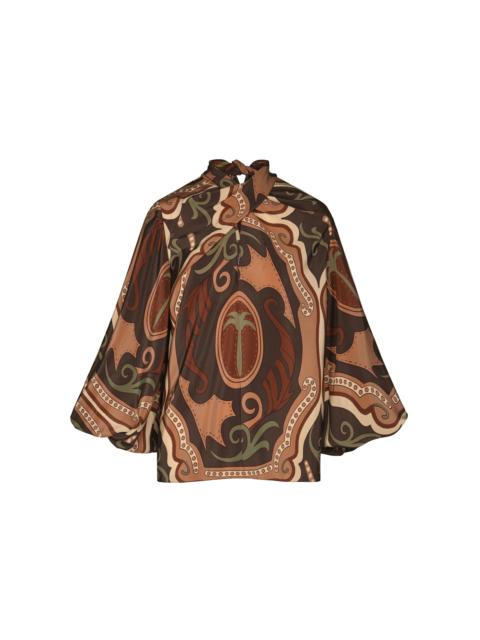 Johanna Ortiz Intricate Islands Silk Top multi