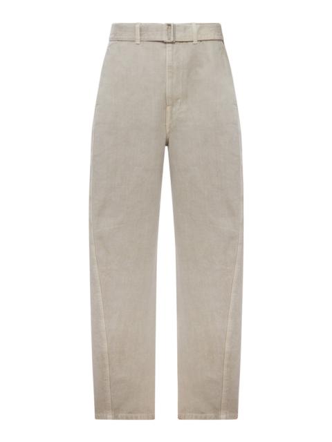 Lemaire Lemaire Men Twisted Cotton Twill Trousers With Belt