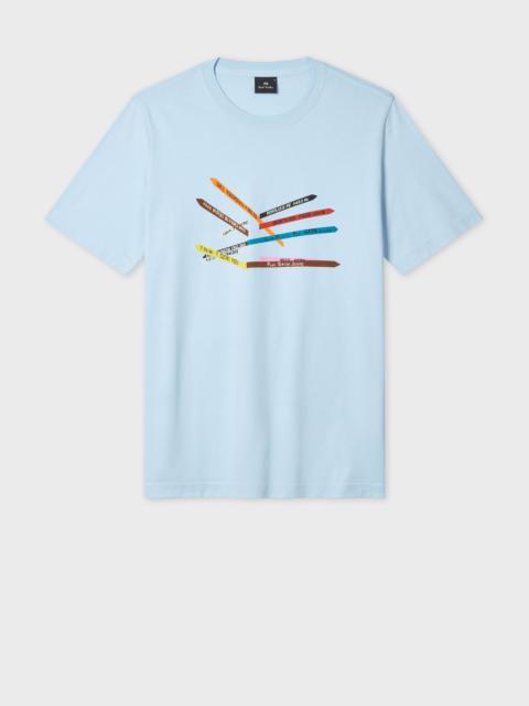 Paul Smith Light Blue 'Sign Posts' Print T-Shirt