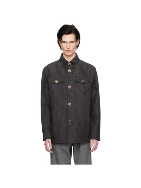 Gray Barocco Jacquard Overshirt