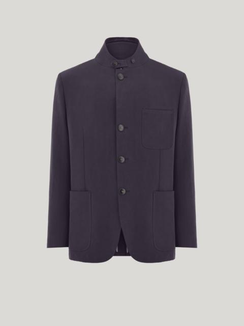 Canali NAVY BLUE CANALI BRUMA REGULAR FIT PURE LINEN JACKET