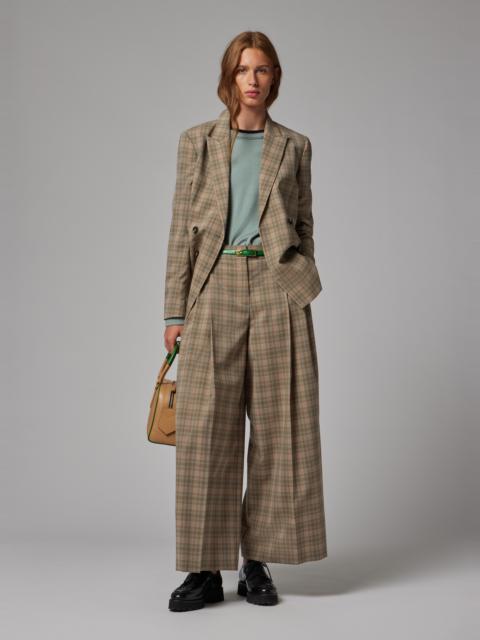 Paul Smith Women's Cream and Blue Check Suit