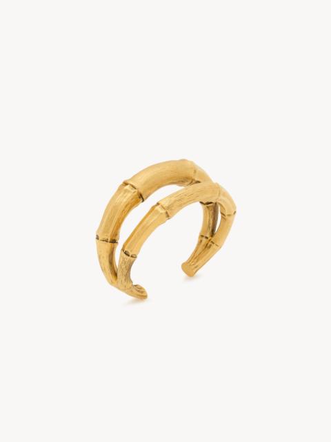 SAINT LAURENT STACKED BAMBOO CUFF IN METAL