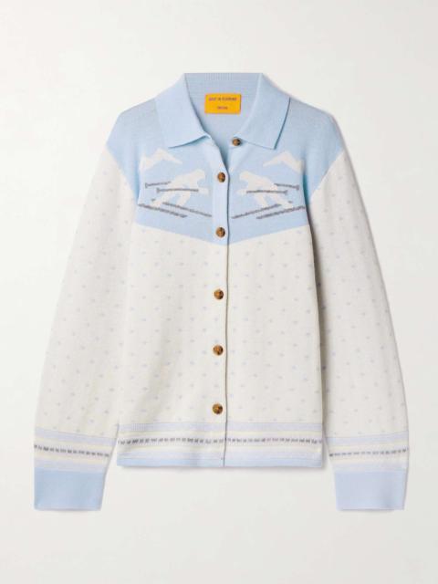Downhill wool and cashmere-blend jacquard cardigan