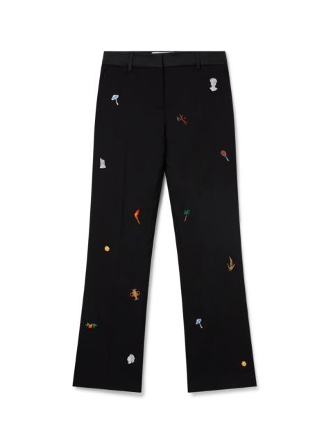CASABLANCA Embroidered Motif Wool Tailored Trousers | Casablanca Paris
