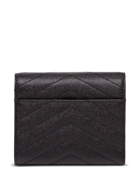 SAINT LAURENT Saint Laurent Women Wallet 'Grain De Poudre' Black With Cassandre Logo In Black Leather Woman