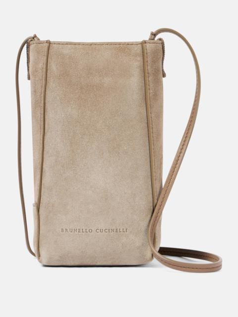 Mini suede crossbody bag