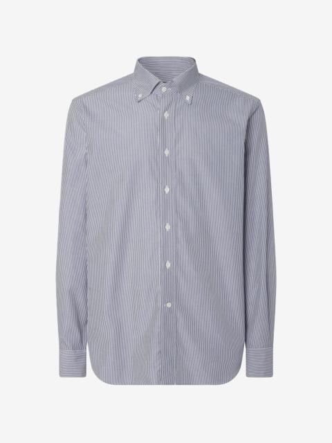 CORNELIANI Cotton twill shirt with white/Blue stripes