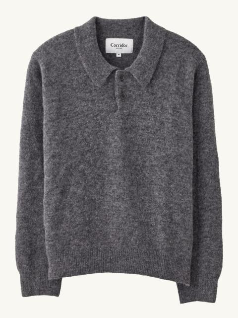 Corridor BRUSHED ALPACA POLO - CHARCOAL