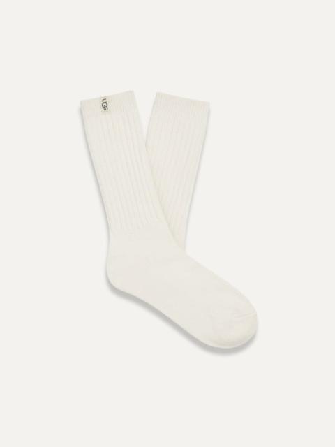 UGG ® Women's Rib Knit Slouchy Crew Sock Polyester Blend/Recycled Materials in White/
