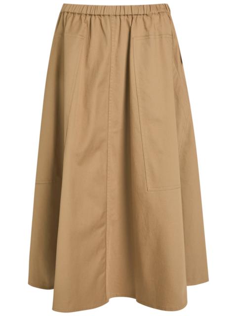 Vince Vince Stretch-cotton Poplin Midi Skirt