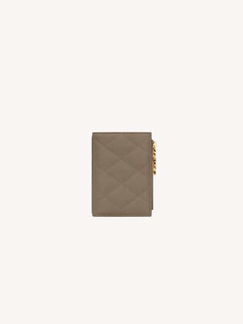 SAINT LAURENT CASSANDRE BIJOU BI-FOLD WALLET IN GRAIN DE POUDRE LEATHER