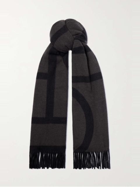 Fringed wool scarf