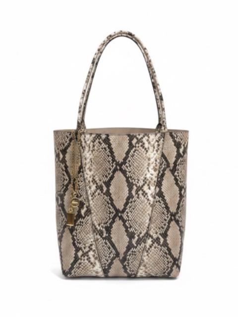 Chloé Python Effect Spin Tote in Dusty Beige