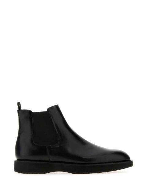Prada Prada Men Black Leather Ankle Boots